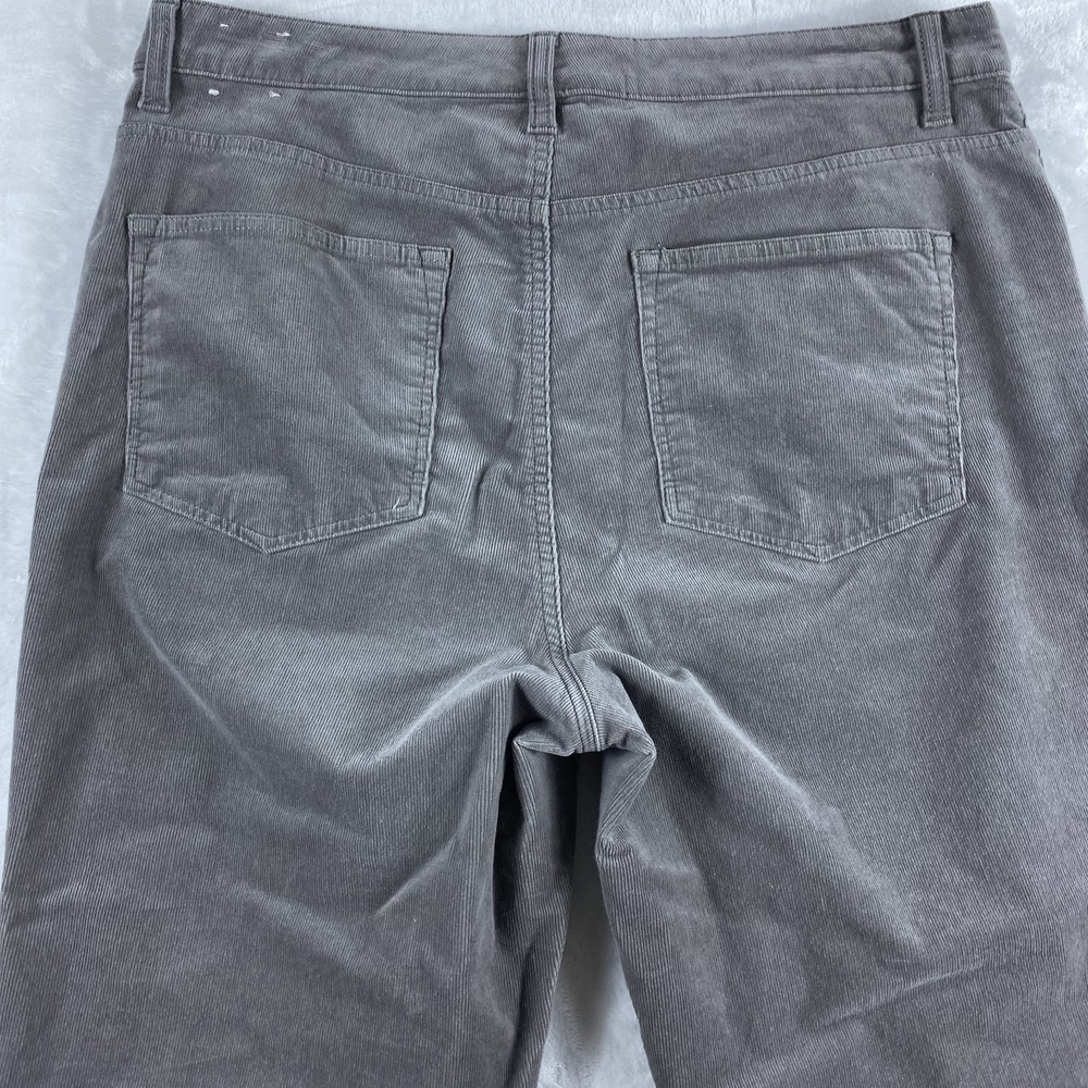 2/$30 Talbots Corduroy Pants Women Sz 12 Gray Straight Leg Pant Cotton - Picture 8 of 14